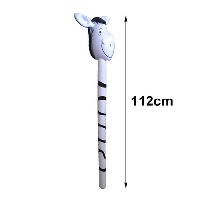 1/3/5pcs Inflatable Animal Theme Horsehead Stick Cowboy Giraffe Elephant Unicorn Cartoon Animal Baby Birthday Party Supplies