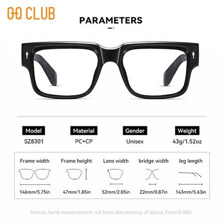 O-Q CLUB Blue Light Blocking Glasses for Sight for Men Sunglasses Women Lunette Pour Femme Original Optical Lenses With Recipe