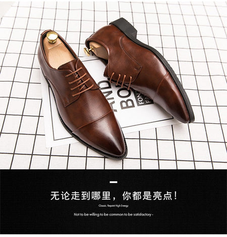 Classic Oxford Leather Shoes For Men Casual Business Wedding Shoes High Quality Men's Dress Formal Social Leather Shoes Male