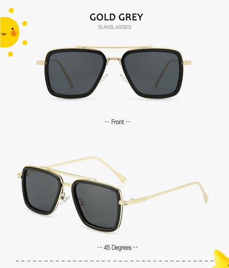 Luxury Fashion Tony Stark Style Kids Polarized Sunglasses Children Square Sun Glasses Boys Girls Oculos Retro Iron Man Glasses