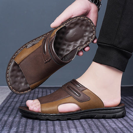 Men's sports shoes, summer casual shoes, beach sandals, slippers, outdoor walking, comfortable, leather, fashionable, lightweigh