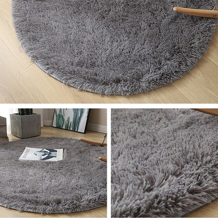 Fluffy Wool Rug Living Room Carpets Faux Fur Round Mat Kids Room Long Plush Rugs Home Bedroom Decor Shaggy Carpet