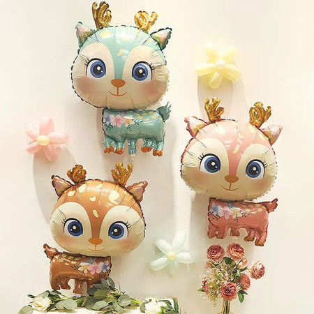 Cute Cartoon Animals Fox Deer Foil Balloons Forest Animals Theme Baby Shower Birthday Party Decoration Supplies