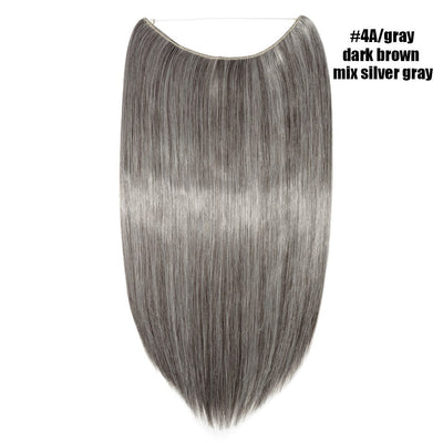 BENEHAIR Synthetic Invisible Wire No Clips In Hair Extensions Secret Fish Line Hairpieces Hair Extensions Fake Hair For Women