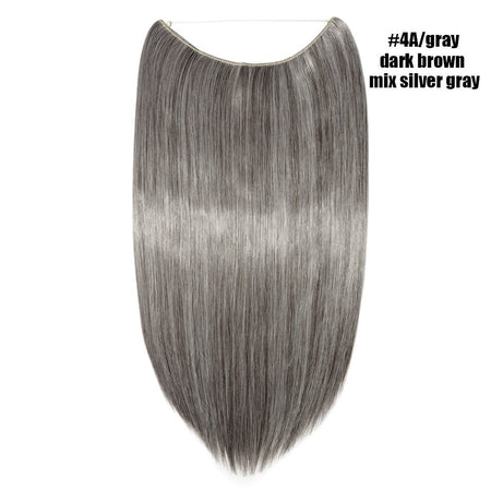 BENEHAIR Synthetic Invisible Wire No Clips In Hair Extensions Secret Fish Line Hairpieces Hair Extensions Fake Hair For Women