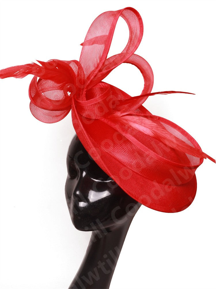 Bride Wedding Mesh Fascinators Church Hat Ladies Women Derby Big Fascinator Hats Party Event Headpiece Bride Wedding Pillbox Cap
