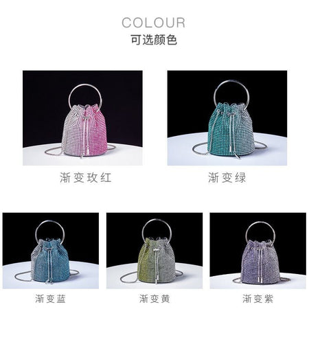 Women's bag 2024 a w bucket bags Women's inlaid diamond bag Fashion dinner women luxury single shoulder designer handbags