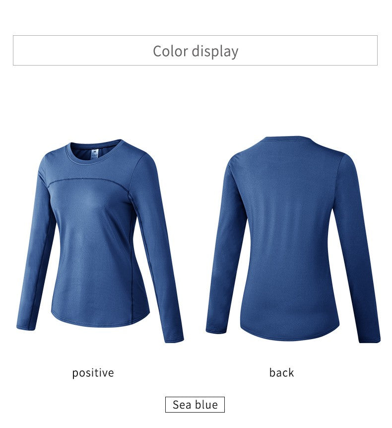 Women's Autumn Winter keep Warm long-sleeved Fitness Running Sports Training Top Slim Quick Dry Stretch Gym Top female Yoga tops