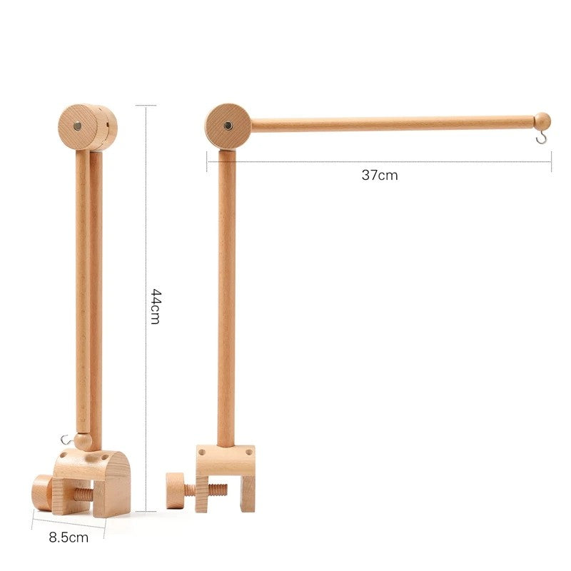 Crib Bell Rotary Music Box with Songs 0 12 Months Baby Bed Hanging Bell Toy Motor Accessory Pendant Toy Nursery Plays Wood Grain