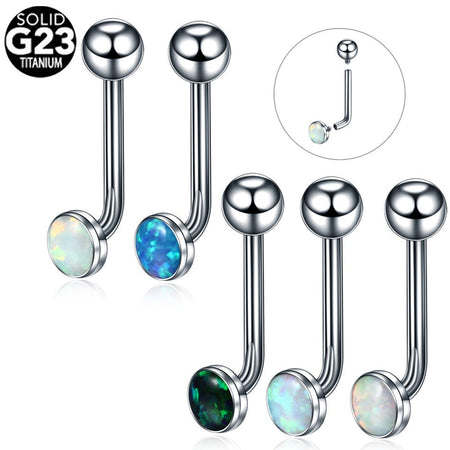 1PC Titanium Christina Vertical Hood Piercings Flower Lip Rings Opal Sexy Lip Piercings VCH Eyebrow Piercings Jewelry