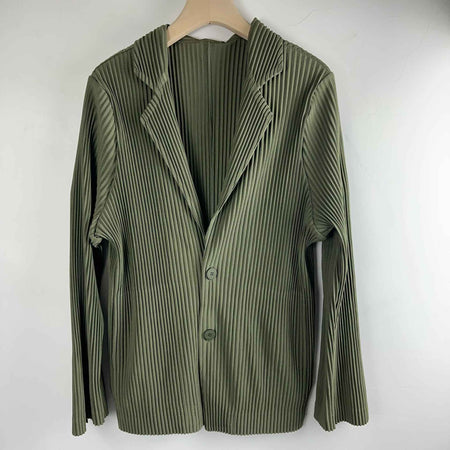 Miyake New 2025 Spring Suit Long Sleeve Pleated Pleated Men's Jacket Lapel Pleated Solid Color Fashion Loose Plisse Casual Top