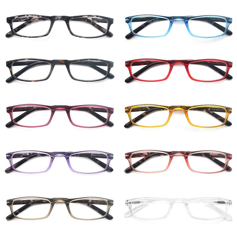 Women Men Reading Glasses Classic Small Rectangle Frame Spring Hinge Ulrta Comtable Wear Readers Eyeglass with Diopters