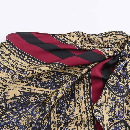 2025 autumn new women's clothing casual fashion versatile elegant temperament vacation style paisley wrapped skirt