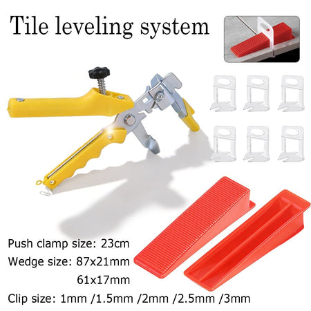 50-200pc Wall Floor Tile Leveling System Clips Ceramic Leveler Spacer Plier Wadge Kit for Tile Laying Construction Building Tool