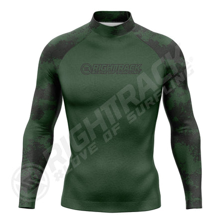 Hot Men's Rashguard Surfing Shirt Camo Lycra Fabrics RIGHTTRACK Surf Sportswear Beach UV Swimwear UPF50+ Clothes