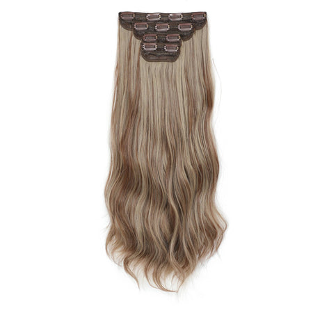 24Inch 61cm Body Wave Synthetic Wavy Blond 27/613 White Clip In Hair Extensions 4Pcs/lot 220g Heat Resistant Fiber