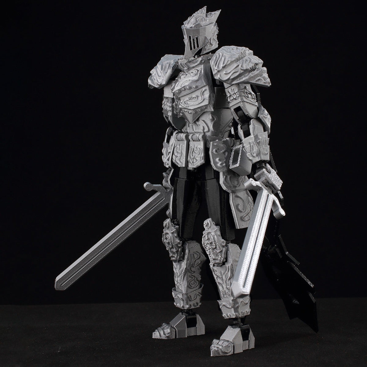 ?9L3D Lucky13 Silver Armor Knight Action Figure Dummy13 with TripleWeapon T13 Multi-Jointed 3D Printed Collectible Toy Titan13?