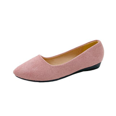 Plus Size 35-42 Women Flats Slip on Candy Color Woman Boat Shoes Black  Faux Suede Ladies Ballet Flats