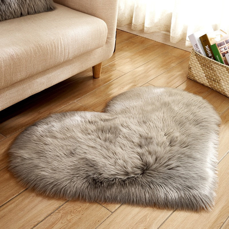 Heart Shaped Faux Fur Rug Bedroom Fluffy Shaggy Area Rugs Sheepskin Fuzzy Rug Carpets Throw Shag Rug Sofa Decor Floor Mat Plush