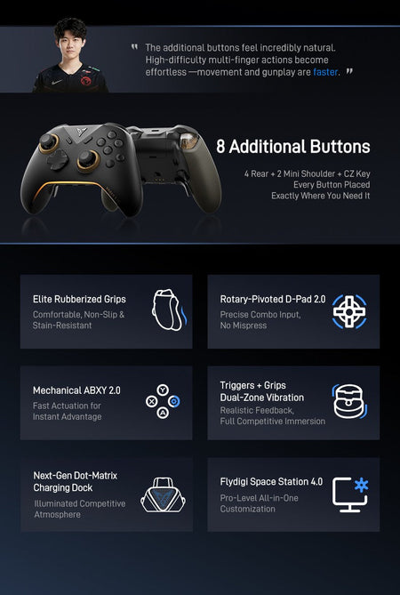 Original Flydigi Vader 5 Pro Gaming Controller Athletic Elite Handle Wireless Gamepad with Hall Rocker for Mobile NS TV PC