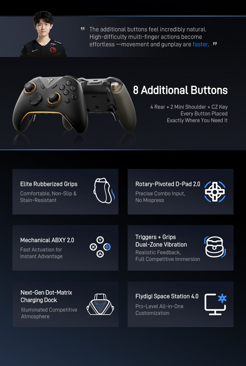Original Flydigi Vader 5 Pro Gaming Controller Athletic Elite Handle Wireless Gamepad with Hall Rocker for Mobile NS TV PC