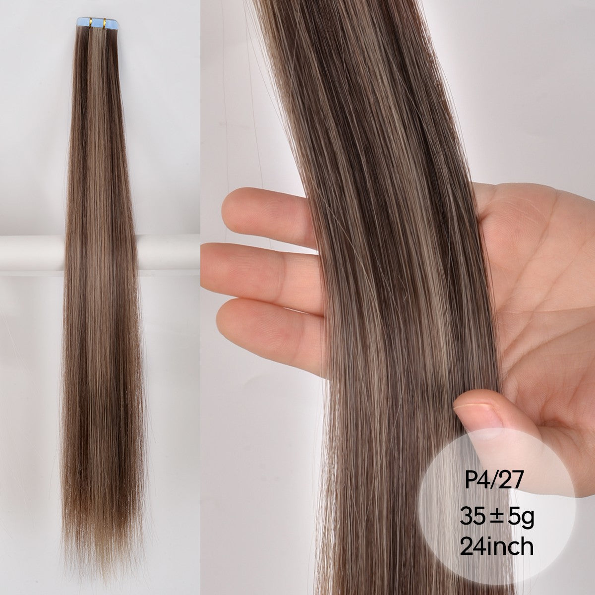 Synthetic Straight Tape In Hair Extensions 10pcs Natural Hair Extension 24inch For Women Invisible Double Sided Free Style