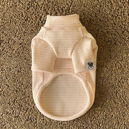 Pet Bottoming Shirt Teddy Beige Striped Vest Bichon Frise Winter Warmth Clothes Maltese Soft two-legged Clothing XS-XL
