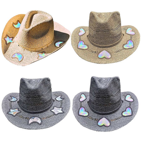 Straw Beach Sun Hat for Women Girls Shapeable Cowgirl Hat Vintage Summer Woven Sun Hat for Summer Travel