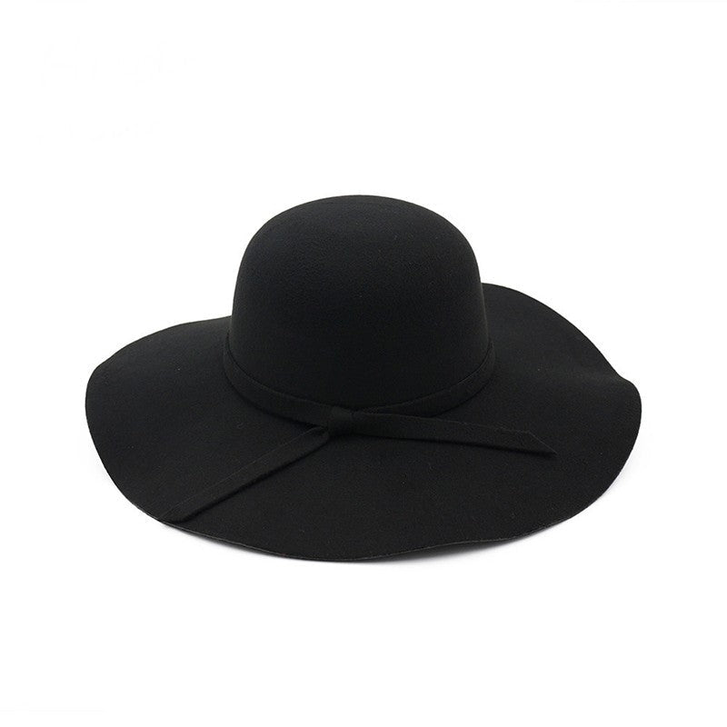winter Hats For Women Bucket cap Soft Vintage Wide Brim Wool Felt Bowler Fedora Hat Floppy Cloche Women's Large Hat Church cap