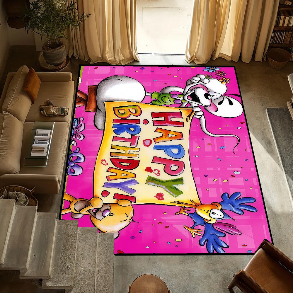 D-diddl small carpet Anti-Slip Kitchen cartoon funny maus art Bedroom Handmade Tufted Rug cute Living Room Entrance Decoration