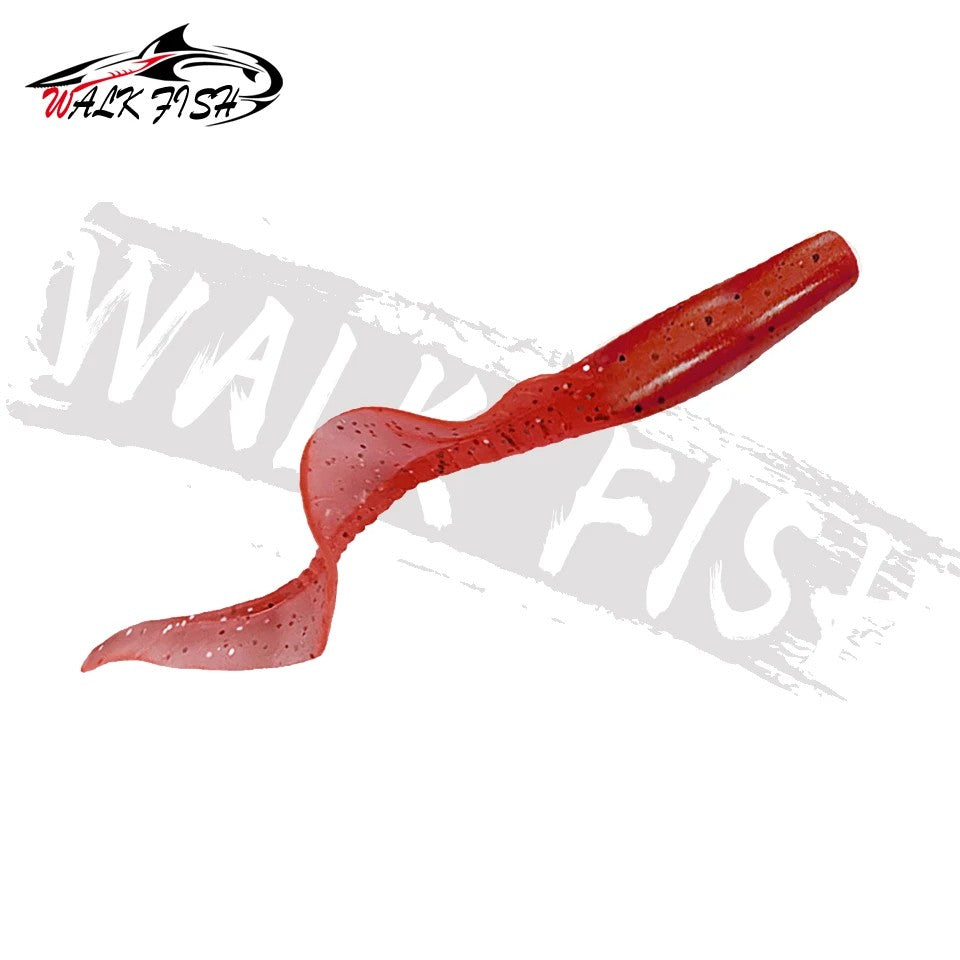 WALK FISH 10Pcs Spinpoler 60MM 80MM Lifelike Fish Lure Bait Worms Artificial Silicone Soft Lure Bass Pike Fish Lure Wobbler