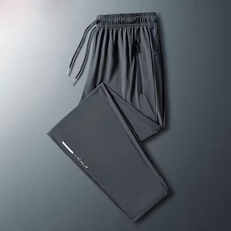 Ice Silk Casual Pants for Summer Thin Loose Fast-drying Stretch Breathable Sports Pants Jogger Man Gym Shirt Quick Football Mens