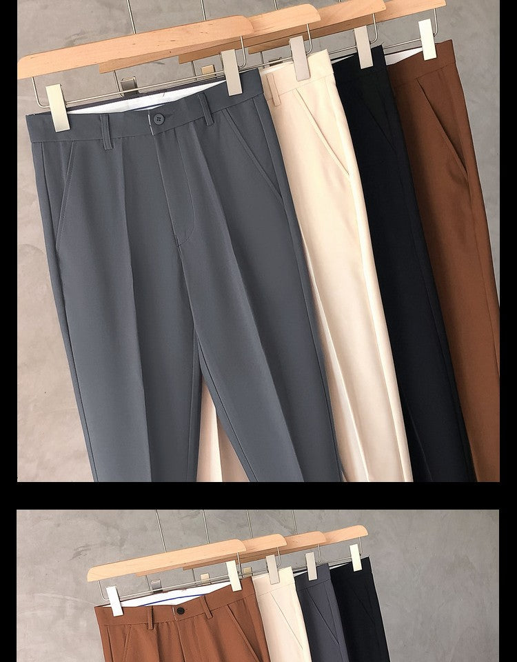 Slim Fit Trousers for Men Tressed Man Suits Pants Cheap Summer 2025 New in Dress Work Wear Elegant Suit Pants Clothes Z107