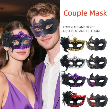 2PCS Couple Masks Sexy Painted Masquerade Mask Men Women Half Face Wedding Carnival Performance Costume Prom Parties Supplies