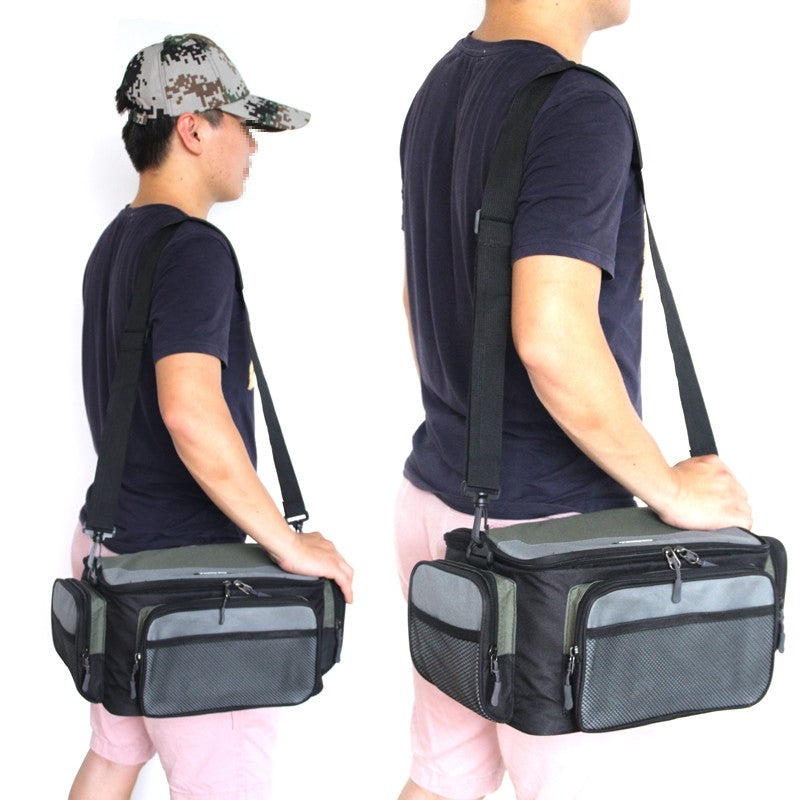 JSFUN Large Capacity Multifunctional Fishing Tackle Bags Oxford Fishing Bag Fishing Reel Tools Storage Box