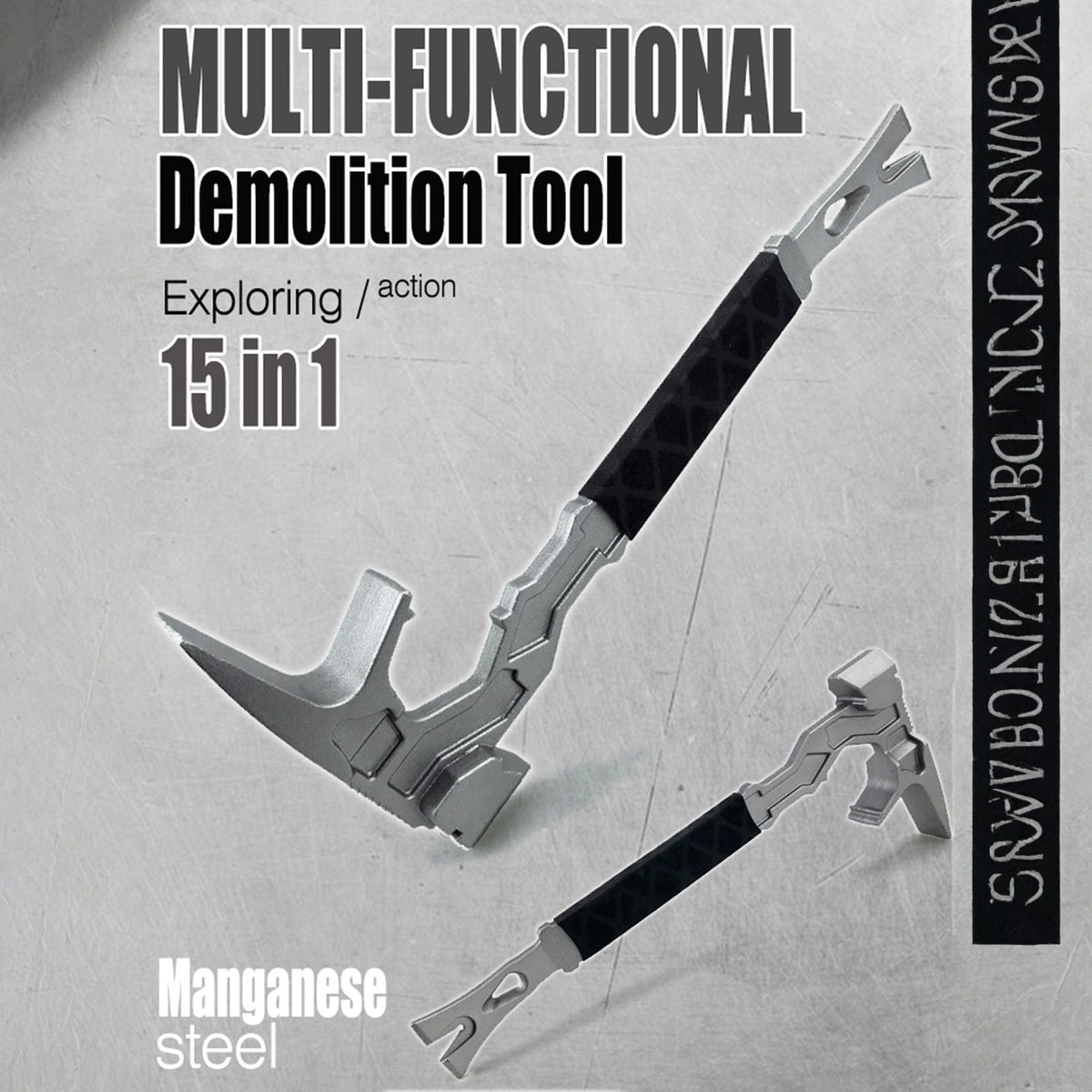 Multi-Functional Hammer With Crowbar Nail Remover Pry Bar Fire Breaking And Dismantling Tools Window Breaker Demolition Tool