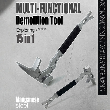 Multi-Functional Hammer With Crowbar Nail Remover Pry Bar Fire Breaking And Dismantling Tools Window Breaker Demolition Tool