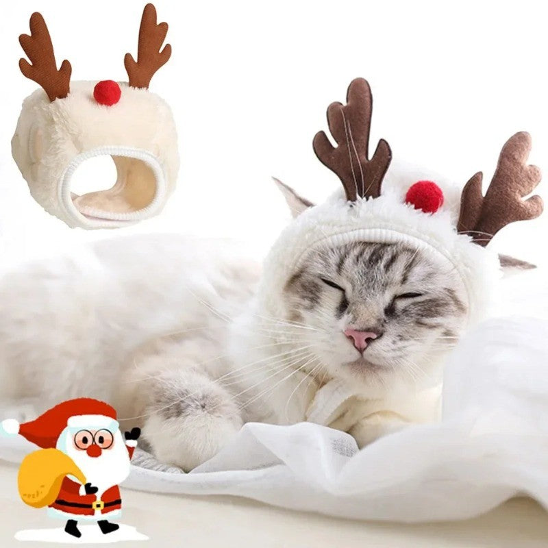 1Pcs Funny Dog Christmas Hat Pets Santa Bibs New Year Party Cosplay Costume Puppy Cap Cute Cats Bandana Clothes Accessories Gift