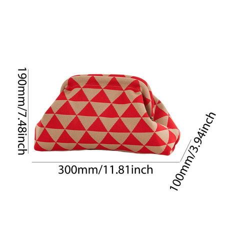 Ladies Crochet Clutch Purses Contrast Color Beach Bags Summer Woven Bags Women's Knitted Dumpling Bag Female Chic Colorblock Bag