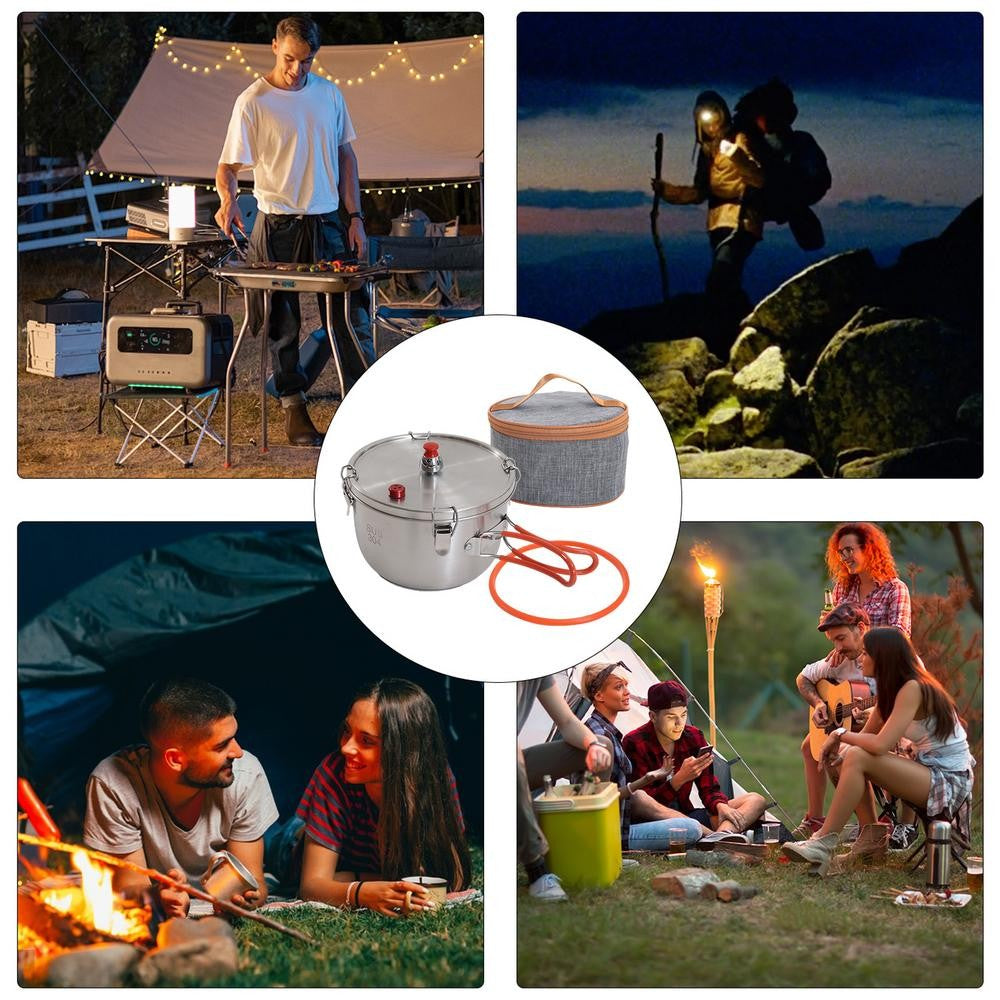 Portable Camping Pressure Cooker Stove Top Pressure Cooker Portable Outdoor Cookware Stove Cooking Pot For Electric Heaters