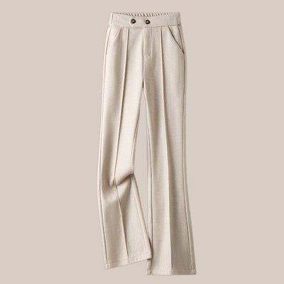 Faionable Thiened Woolen Flared Pants High Waist Casual Trousers for Women Autumn Winter New Sle Slimming Wide Leg Pants