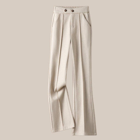 Faionable Thiened Woolen Flared Pants High Waist Casual Trousers for Women Autumn Winter New Sle Slimming Wide Leg Pants