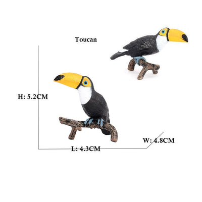 Owl Flamingo Turkey Toucan Seahawk Model Animal Figurines Plastic Bird Toy Action Figure Jungle Adventures Kids Gifts Forest zoo