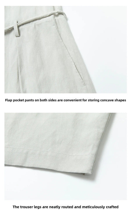 Colne U-Neck Linen Blend Vest And Knife Pleat One-Piece Pants Women's Fashion Design Sensation Tianli Material Long Pants