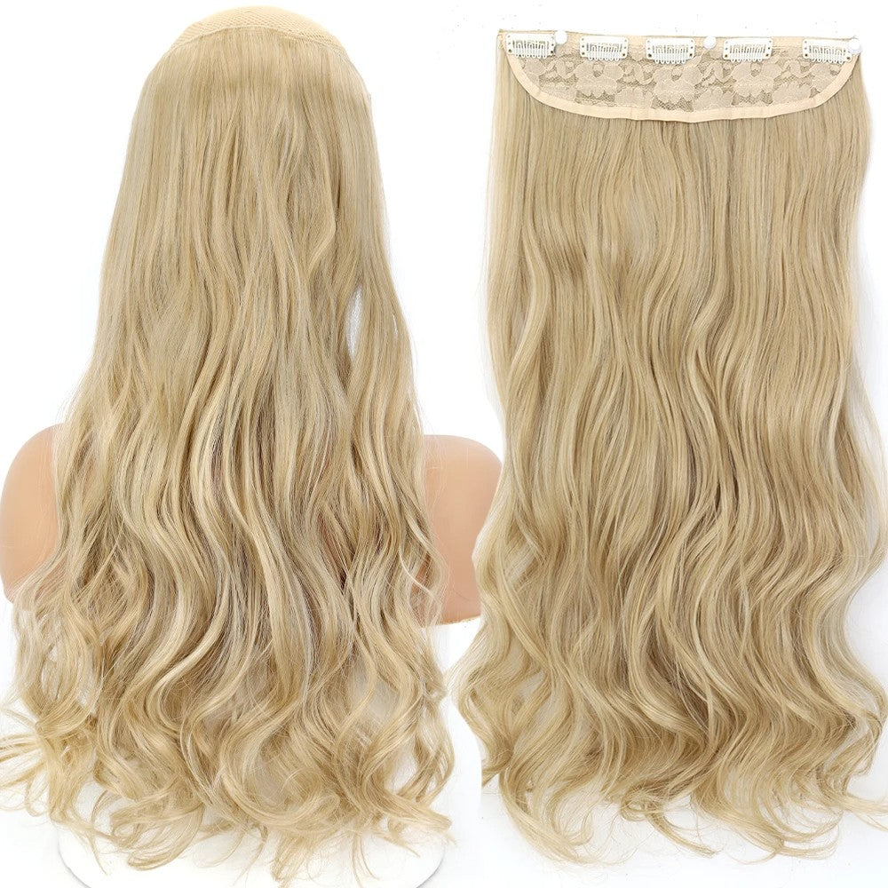 Long Straight Hairstyle 5 Clip Natural Hair Extension Synthetic Fiber Heat-Resistant Hairpiece 22"32" Black Brown Blonde