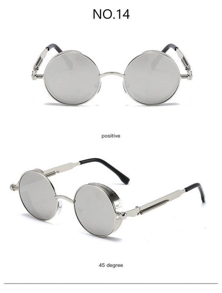 Metal Steampunk Sunglasses Men Women Fashion Round Glasses Brand Designer Vintage Sun Glasses High Quality Oculos de sol UV400