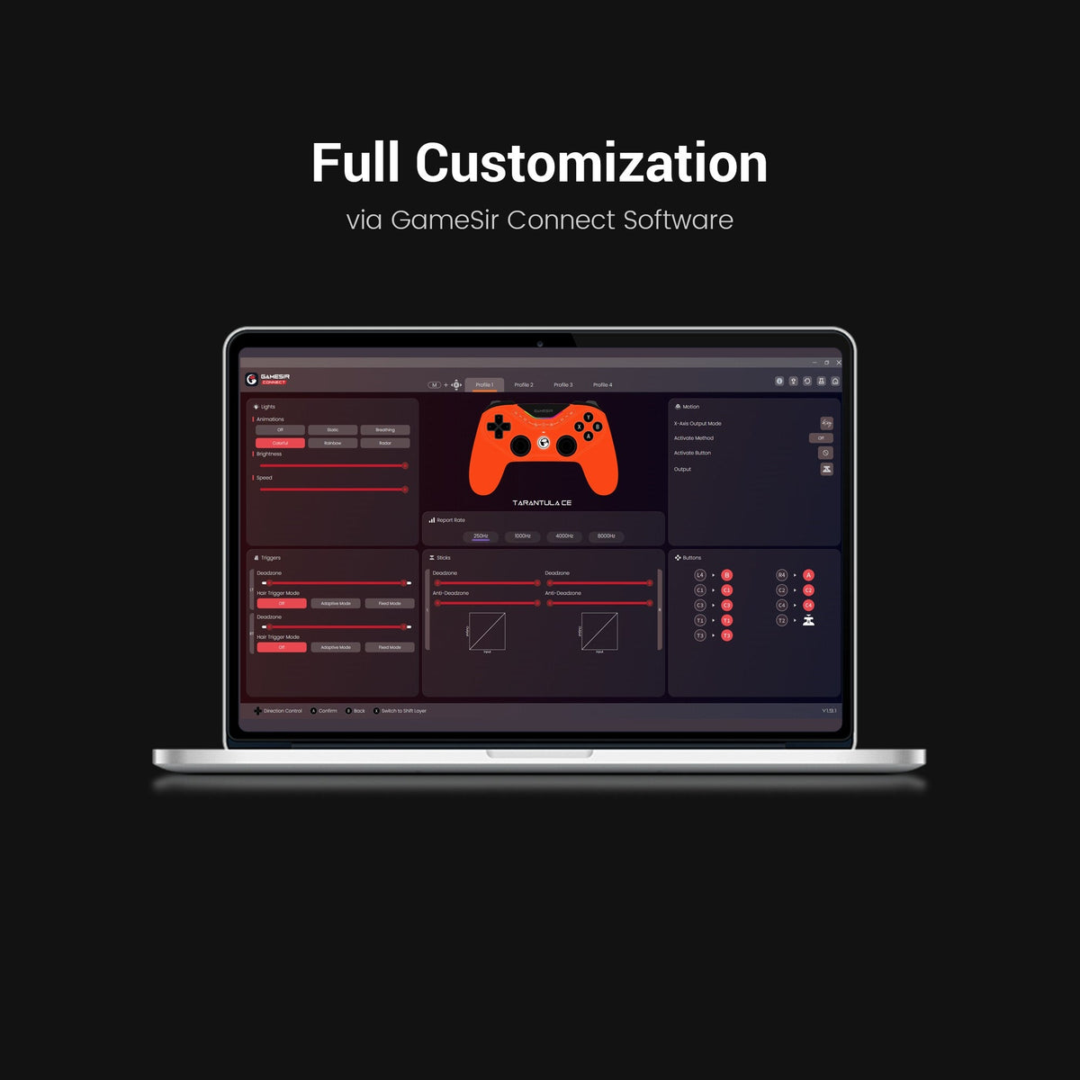 GameSir Tarantula 8K PC Wired Controller Lightweight Gaming Gamepad Steam Wired Similar PS5 Symmetric DS4 Joystick Controller