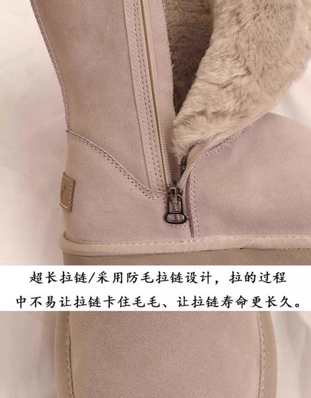 Women Classic Ladies Girls Winter Snow Boots 2024 Waterproof Warm Genuine Leather Fur Australia Plus Velvet Knee High Winter