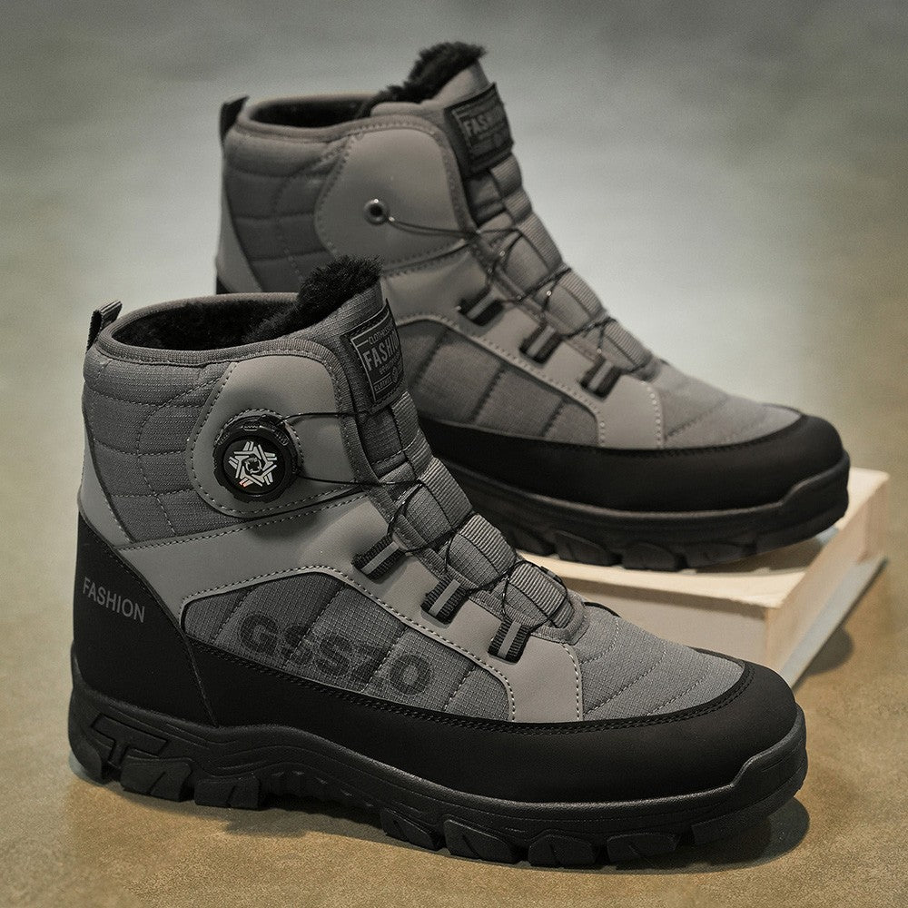 Winter New Swivel Buckle Fleece Waterproof Snow Boots Outdoor Non-slip and Wear-resistant