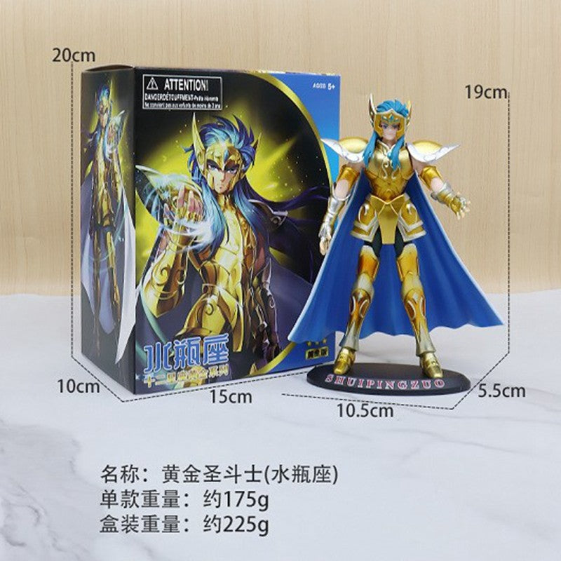 Japanese Anime Saint Seiya Figure Phoenix Ikki Hyoga Seiya Shiryu Standing Figure Toy PVC Box Figure Collection Decoration 19cm
